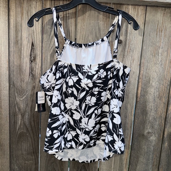 Island Escape Printed Cali Underwire Tankini Swim Top Size 14 - Picture 2 of 10